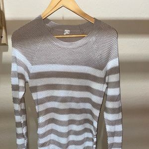 Old Navy Top, Striped Brown & White, Size M